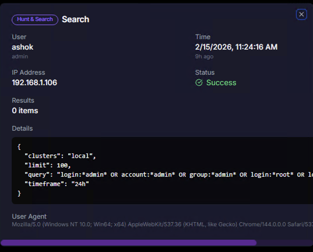 Audit Log Event Detail